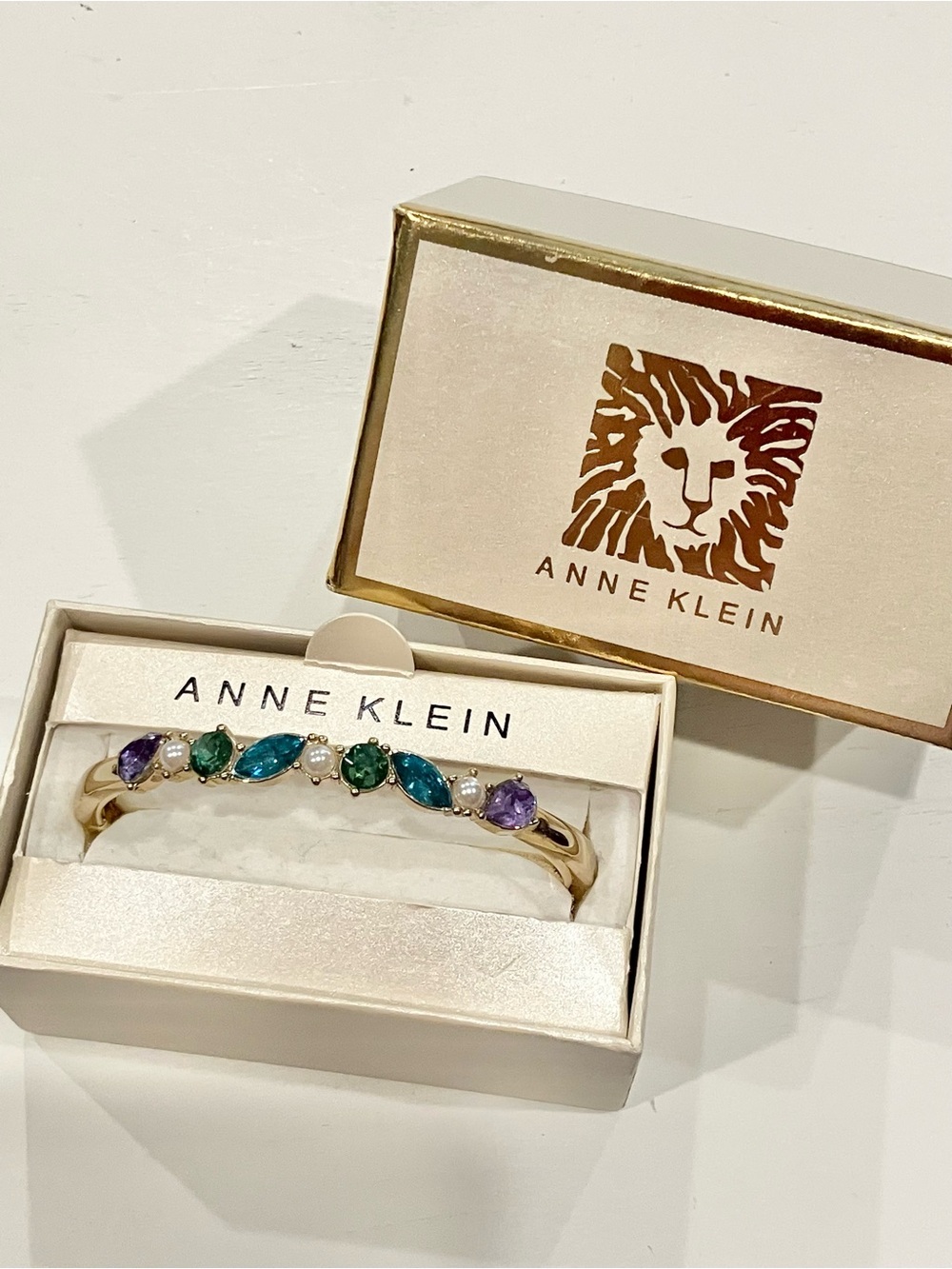Anne Klein | Gold-Tone Bracelet with Blue, Green & Purple Stones